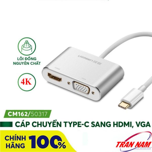 cap-chuyen-usb-type-c-to-hdmi-va-vga-chinh-hang-ugreen-50317