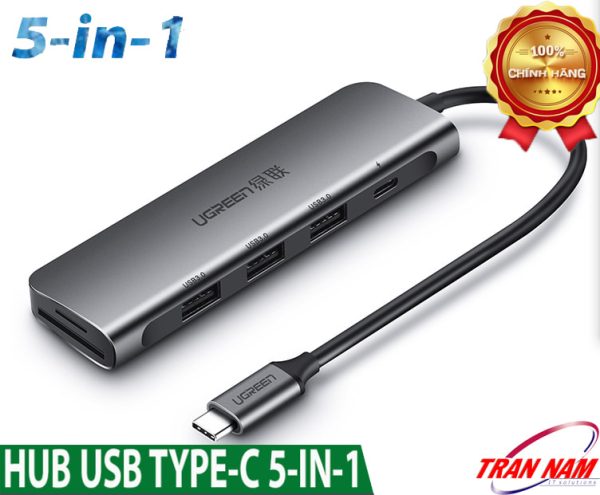 cap-chuyen-usb-type-c-ra-3-cong-usb-3-0-sd-tf-pd-ugreen-50598