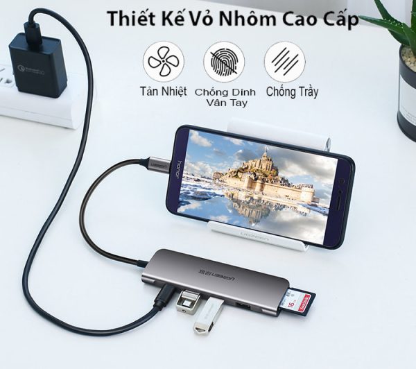 cap-chuyen-usb-type-c-ra-3-cong-usb-3-0-sd-tf-pd-ugreen-50598