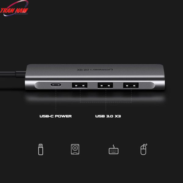 cap-chuyen-usb-type-c-ra-3-cong-usb-3-0-sd-tf-pd-ugreen-50598