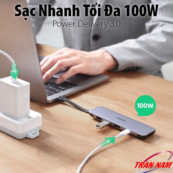 bo-chuyen-usb-type-c-to-hdmi-ho-tro-4k3-cong-usb-3-0sac-pd-100w-ugreen-70408