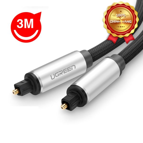 Cáp Quang Audio Optical,Toslink Vỏ Nhôm Bọc Lưới Dài 3M Ugreen 10541