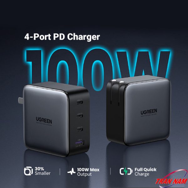 cu-sac-nhanh-100w-gan-ugreen-40737-3-cong-usb-c-va-1-usb-ho-tro-qc4-pd3-0