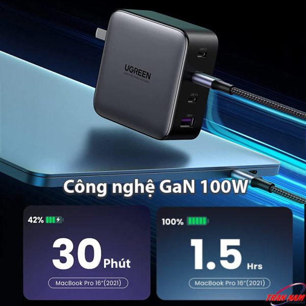 cu-sac-nhanh-100w-gan-ugreen-40737-3-cong-usb-c-va-1-usb-ho-tro-qc4-pd3-0