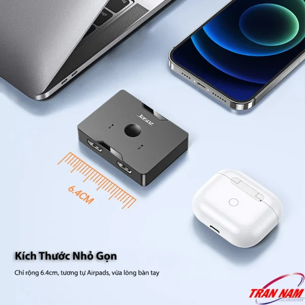 Bộ Chia HDMI 1 Ra 2 Và 2 Vào 1 Hỗ Trợ 2 Chiều 4K@60Hz Jasoz T-G147 6 Bộ chia HDMI Jasoz T-G147 G128 màu đen – Kích thước nhỏ gọn 6.4cm, tiện lợi, hỗ trợ HDMI 2 chiều 4K@60Hz