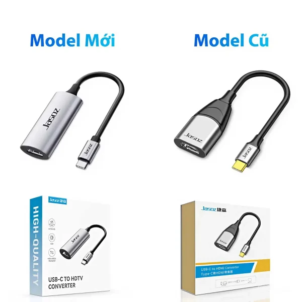 So sánh Bộ Chuyển USB-C Sang HDMI Jasoz T-H103 model mới và model cũ