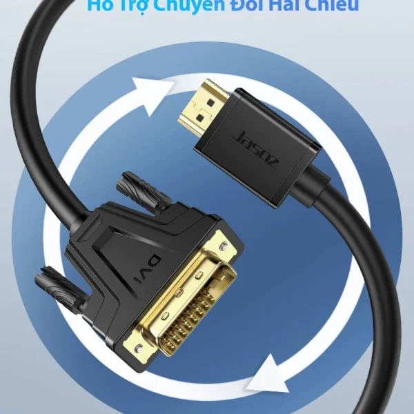 Cáp HDMI sang DVI Jasoz A106 hỗ trợ chuyển đổi hai chiều HDMI ⇆ DVI 24+1