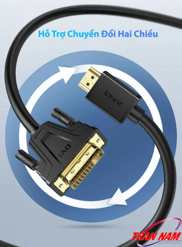 Cáp HDMI sang DVI Jasoz A106 hỗ trợ chuyển đổi hai chiều HDMI ⇆ DVI 24+1