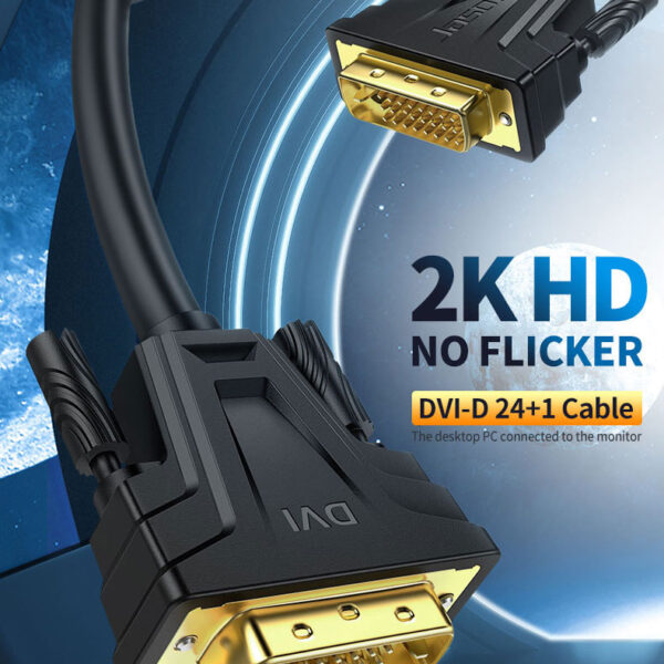 Cáp DVI 24+1 Dual Link Jasoz B103/B104 hỗ trợ 2K HD, tín hiệu hình ảnh ổn định, không bị nhấp nháy, đầu cáp mạ vàng chống oxy hóa.