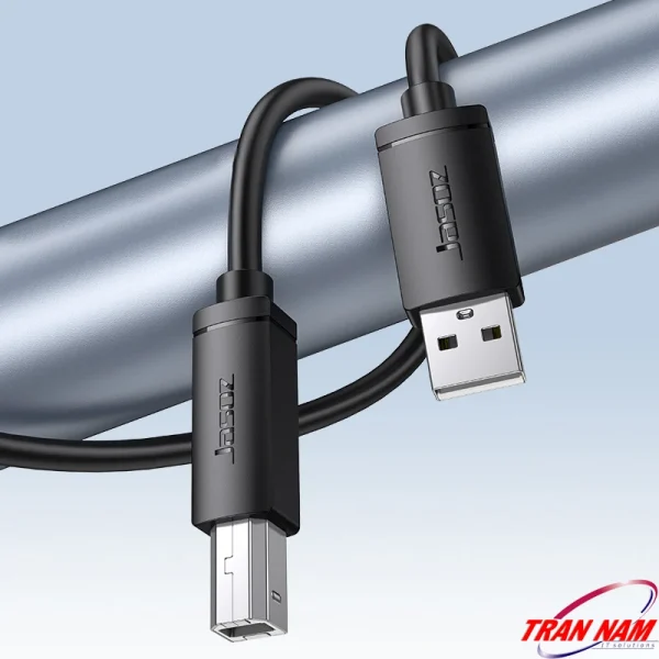 Cáp máy in USB 2.0 AM–BM Jasoz D105 – dây bền bỉ, linh hoạt, dễ uốn cong, chống gãy gập, lõi đồng nguyên chất, tốc độ 480Mbps. SKU: T-D139 0.5M, T-D115 1M, T-D116 1.5M, T-D153 2M, T-D117 3M, T-D118 5M, T-D119 8M, T-D120 10M.