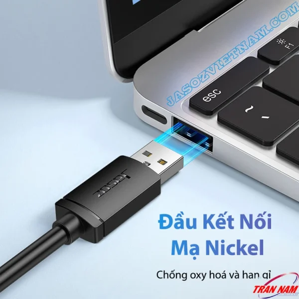 Cáp USB 2.0 Male to Male Jasoz D107 đầu kết nối mạ Nickel, chống oxy hóa, truyền dữ liệu ổn định