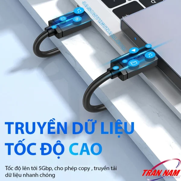 Cáp USB 2.0 Male to Male Jasoz D107 truyền dữ liệu tốc độ cao 480Mbps