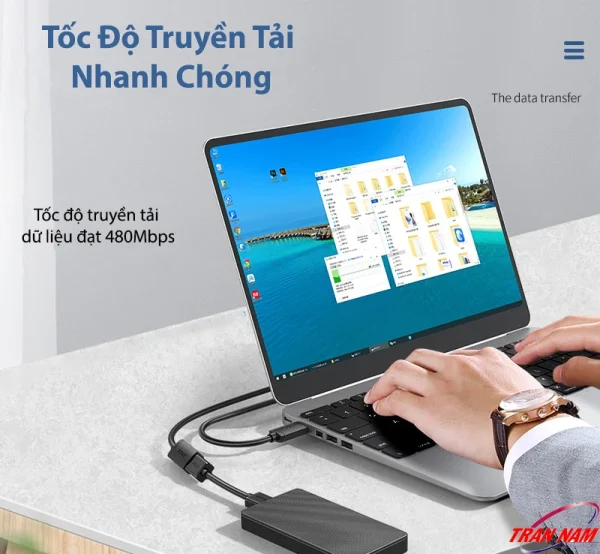 Cáp USB 2.0 Jasoz D105 truyền tải dữ liệu nhanh chóng với tốc độ 480Mbps, kết nối ổ cứng di động và laptop ổn định, tiện lợi khi sao chép file lớn.