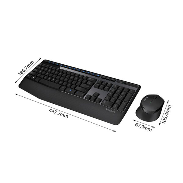 Bộ bàn phím chuột không dây Logitech MK345 Wireless (USB/đen)