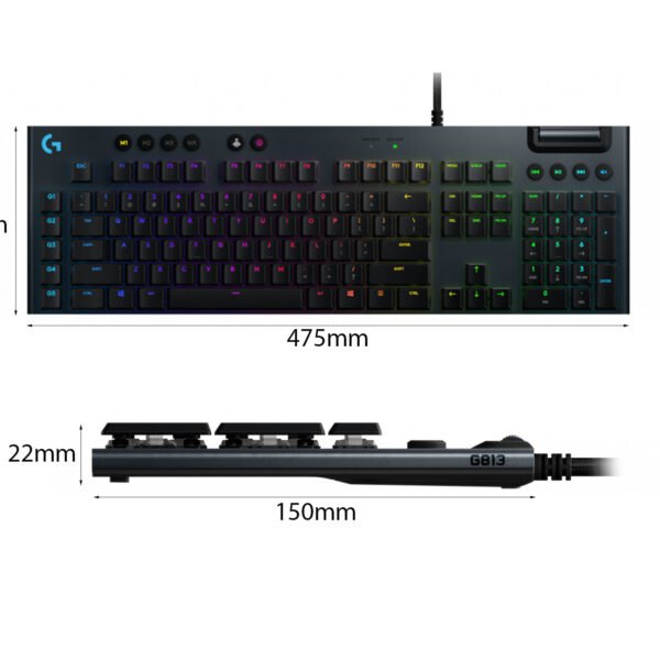 Bàn phím cơ Logitech G813 Lightsync RGB GL Tactile (USB)