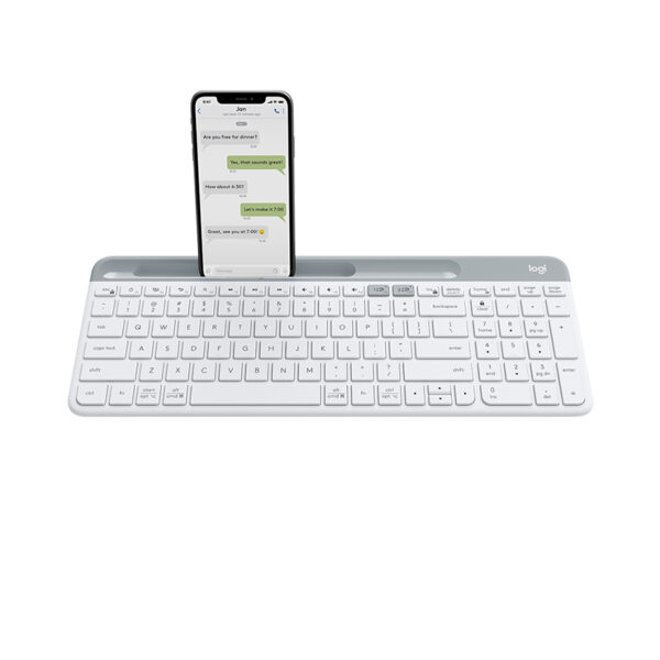 Bàn phím không dây Logitech K580 Pale Grey (USB/Bluetooth/Trắng)