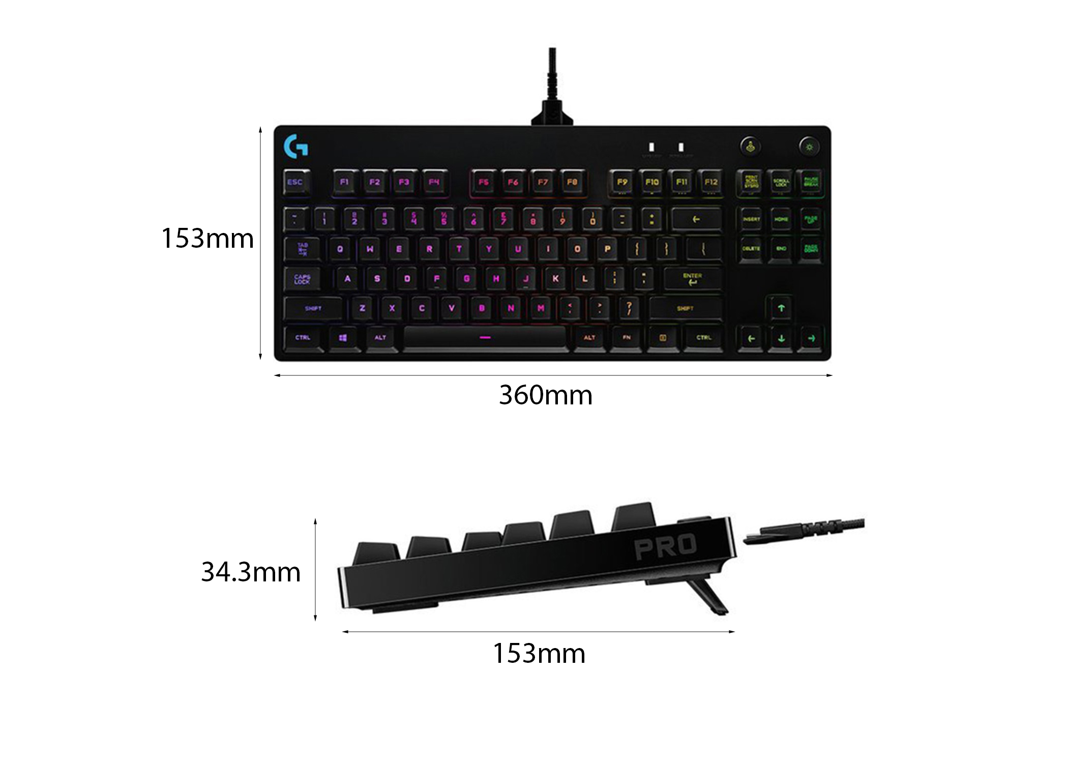 Bàn phím cơ Logitech G Pro (USB/RGB Lightsync/đen)