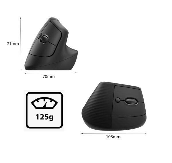 Chuột không dây Logitech Lift Vertical Ergonomic Graphite (910-006479) (USB/Bluetooth)