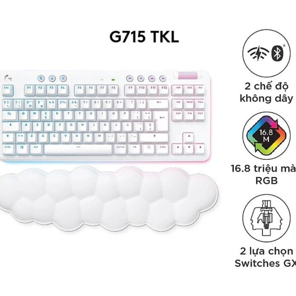 Bàn Phím gaming không dây Logitech G715 TKL RGB Aurora off white