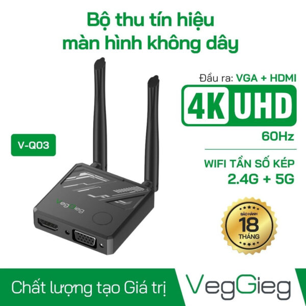 Bộ Phát HDMI Không Dây 4K Veggieg V-Q03