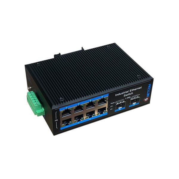 Bộ Chuyển Quang Điện Công Nghiệp Sang 8 Cổng LAN PoE GnetCom G-IES7108FE-2SFP