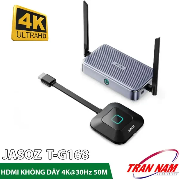 Bộ Truyền HDMI Không Dây 4K Jasoz T-G168 – Truyền tín hiệu 50M, hỗ trợ 4K@30Hz, phân phối chính hãng bởi Trần Nam IT Solutions