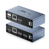 Bộ mở rộng HDMI qua LAN 50M Jasoz T-G182 có USB KVM, HDMI Extender hỗ trợ Full HD 1080p 60Hz, truyền HDMI qua dây mạng Cat5e Cat6, vỏ nhôm chống nhiễu, dùng cho PC, laptop, màn hình, máy chiếu