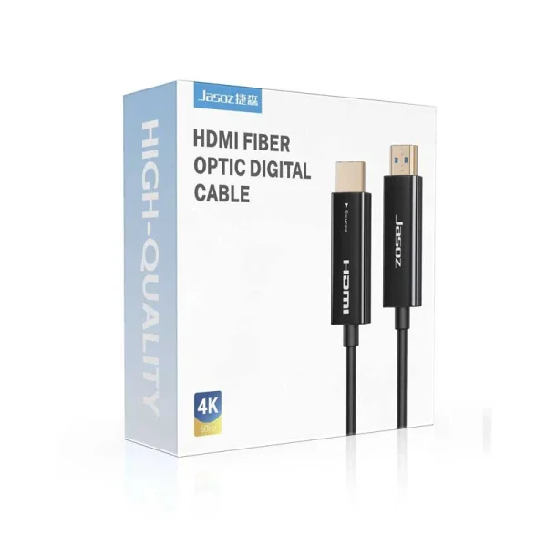 Hộp sản phẩm Cáp HDMI sợi quang 2.0 Jasoz A115 hỗ trợ 4K60Hz HDR ARC – dây HDMI Optical Fiber 18Gbps dài 5m đến 100m – SKU Jasoz T-A197 T-A198 T-A199 T-A200 T-A201 T-A202 T-A204 T-A205 T-A206 T-A207 T-A208 T-A209 T-A210