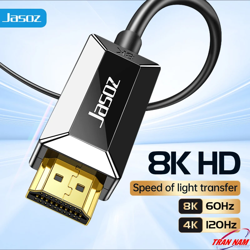 Cáp HDMI 2.1 sợi quang Jasoz A133 hỗ trợ 8K60Hz 4K120Hz HDR10+ Dolby Vision eARC – dây HDMI Optical 48Gbps dài 5m đến 100m – SKU Jasoz T-A306 T-A307 T-A308 T-A309 T-A310 T-A311 T-A313 T-A314 T-A315 T-A316 T-A317 T-A318 T-A319