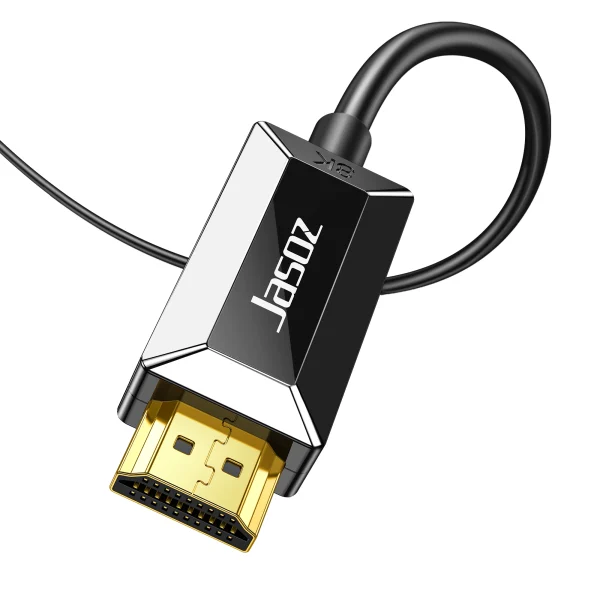 Cáp HDMI 2.1 Sợi Quang Jasoz A133 – đầu cáp mạ vàng chống oxy hóa, hỗ trợ 8K@60Hz, 4K@120Hz, HDR10+, Dolby Vision, eARC, VRR – dây HDMI quang Optical 48Gbps, lõi sợi quang OM3 + 7 lõi đồng – chiều dài từ 5m đến 100m – SKU Jasoz T-A306 T-A307 T-A308 T-A309 T-A310 T-A311 T-A313 T-A314 T-A315 T-A316 T-A317 T-A318 T-A319