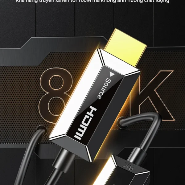 Cáp HDMI 2.1 sợi quang Jasoz A133 – đột phá công nghệ với lõi sợi quang OM3 10G, truyền xa tới 100m không suy hao, băng thông 48Gbps – hỗ trợ 8K60Hz, 4K120Hz, HDR10+, Dolby Vision, eARC – dây HDMI Optical dài 5m đến 100m – SKU Jasoz T-A306 T-A307 T-A308 T-A309 T-A310 T-A311 T-A313 T-A314 T-A315 T-A316 T-A317 T-A318 T-A319