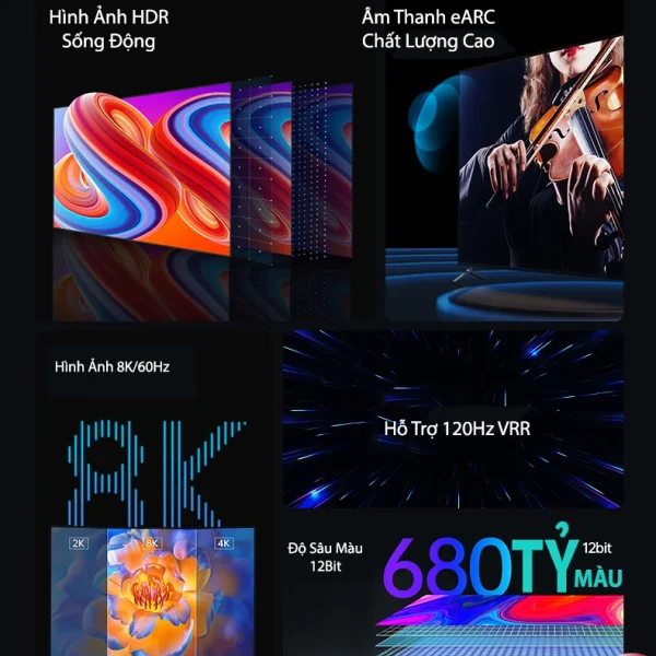Cáp HDMI 2.1 sợi quang Jasoz A133 – hỗ trợ 8K@60Hz, 4K@120Hz, HDR10+, Dolby Vision, eARC, VRR 120Hz, độ sâu màu 12bit 680 tỷ màu – HDMI Optical 48Gbps dài 5m đến 100m – dây HDMI quang cao cấp cho TV, projector, PS5, Xbox Series X/S – SKU Jasoz T-A306 đến T-A319