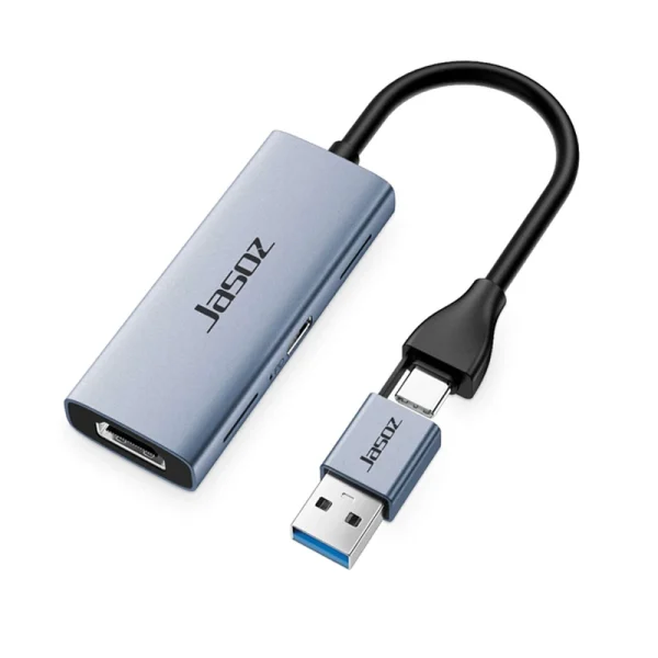 Thiết bị ghi hình Jasoz T-G190 Video Capture Card HDMI sang USB-A Type-C Hỗ Trợ 4K PD100W
