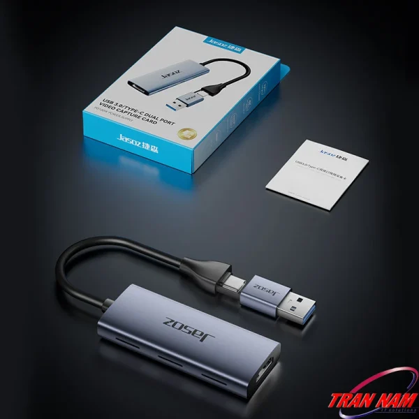 Hình ảnh đóng hộp Jasoz T-G190 – Thiết bị ghi hình Video Capture Card HDMI sang USB-A Type-C hỗ trợ 4K input, PD100W