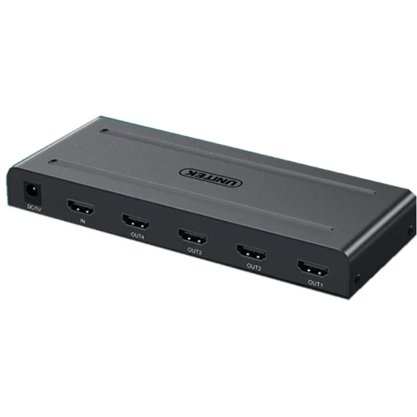 Bộ Chia HDMI 1 Vào 4 Ra Unitek V131A – Hỗ Trợ Độ Phân Giải 4K@30Hz, Chipset MS9332, Truyền Tín Hiệu Ổn Định, Vỏ Hợp Kim Nhôm Nguyên Khối