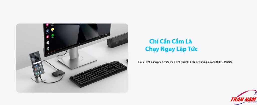 Bộ Chia Cổng USB-C Sang 4 Cổng USB-C Tốc Độ 10Gbps ,Hỗ Trợ 4K@60Hz, Sạc PD 100W Anker A8340 11 Hub USB-C 4 cổng Anker A8340 hỗ trợ Plug & Play, chỉ cần cắm là chạy, cho phép kết nối điện thoại hoặc laptop với màn hình 4K@60Hz nhanh chóng, không cần cài đặt driver.