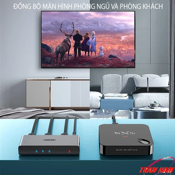 Đồng Bộ Hình Ảnh Hai Màn Hình Với Bộ Chia HDMI 1 Ra 2 Unitek V130A – Hiển Thị Song Song 2 Tivi, Hỗ Trợ Phòng Ngủ Và Phòng Khách, Hình Ảnh 4K@30Hz Sắc Nét