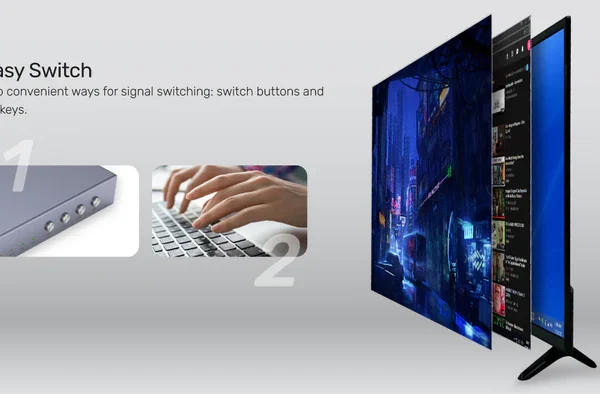 Bộ Chuyển HDMI KVM 4 In 1 Out Unitek V306A – Tính Năng Easy Switch Chuyển Nhanh Bằng Nút Bấm Hoặc Phím Tắt