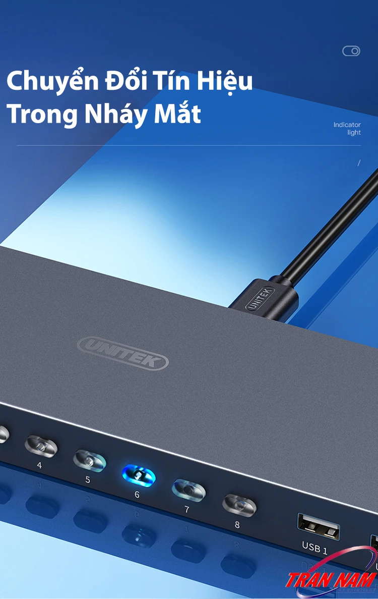 Unitek V303A | Bộ KVM HDMI 8 In 1 Out Hỗ Trợ 4K@30Hz – Chuyển Đổi Tín Hiệu Nhanh Chóng Với Đèn Báo Trạng Thái LED Bộ Chuyển HDMI KVM 8 In 1 Out Unitek V303A – Chuyển Đổi Tín Hiệu Trong Nháy Mắt, Đèn Báo LED Rõ Ràng, Hoạt Động Ổn Định
