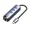 Bộ Chuyển USB-C Sang LAN 1000Mbps Jasoz T-F137 Hub USB 3.0 Vỏ Nhôm Cao Cấp