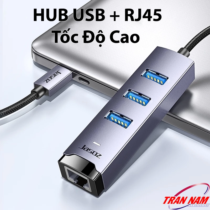 Jasoz T-F136 – Hub USB 3.0 kèm cổng mạng RJ45 Gigabit 1000Mbps tốc độ cao