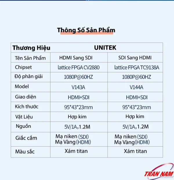 Bo chuyen SDI Sang HDMI Cho Camera Ho Tro 1080P@60Hz Unitek V144A 3 1