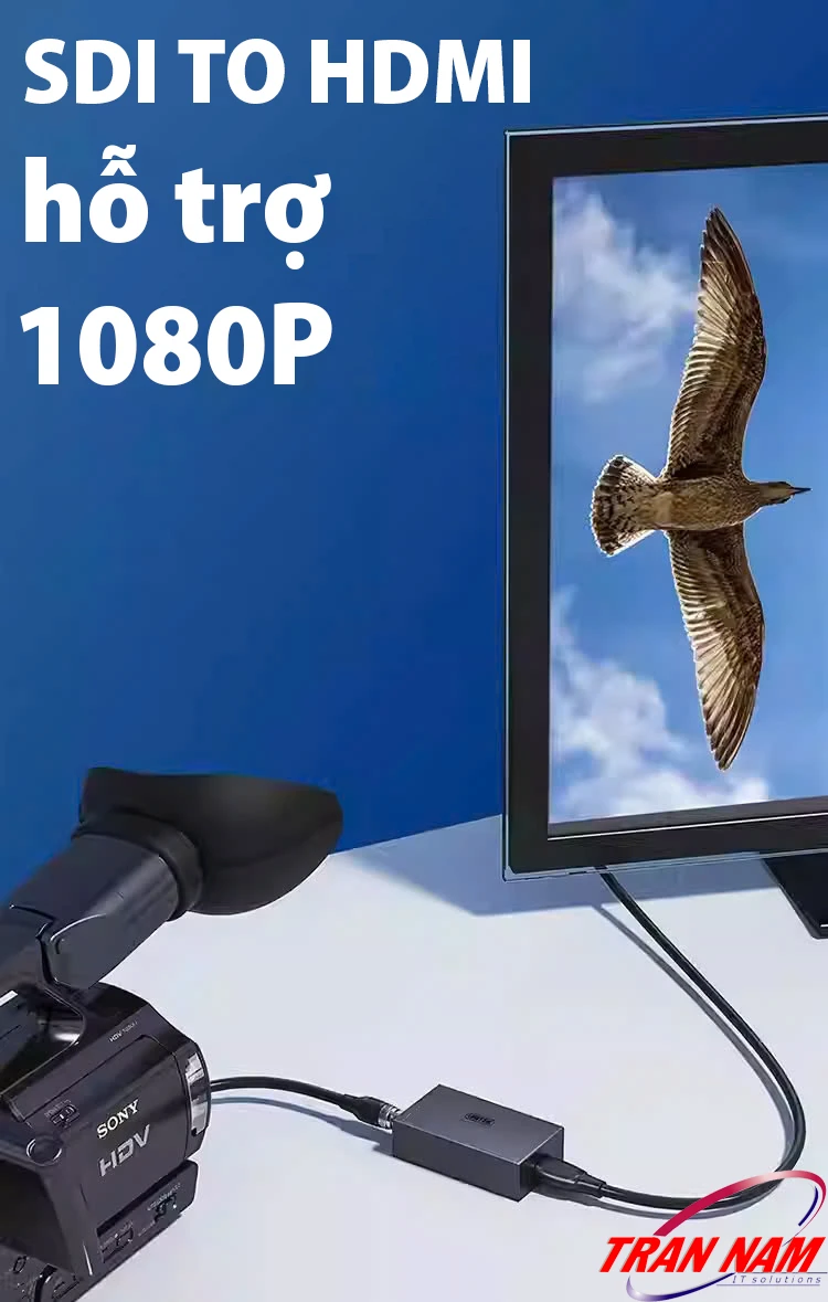 Unitek V144A – Bộ Chuyển SDI Sang HDMI Cho Camera, Hỗ Trợ Full HD 1080P@60Hz Bộ chuyển SDI sang HDMI Unitek V144A kết nối camera Sony HDV ra màn hình HDMI, hỗ trợ Full HD 1080P@60Hz hình ảnh sắc nét