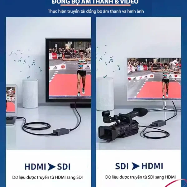 Bộ chuyển SDI Sang HDMI Cho Camera Unitek V144A Hỗ Trợ 1080P@60Hz Các chuẩn SD-SDI, HD-SDI, 3G-SDI 8 Bộ chuyển SDI sang HDMI Unitek V144A hỗ trợ truyền đồng bộ âm thanh và hình ảnh, tương thích camera và màn hình HDMI, chất lượng Full HD 1080P