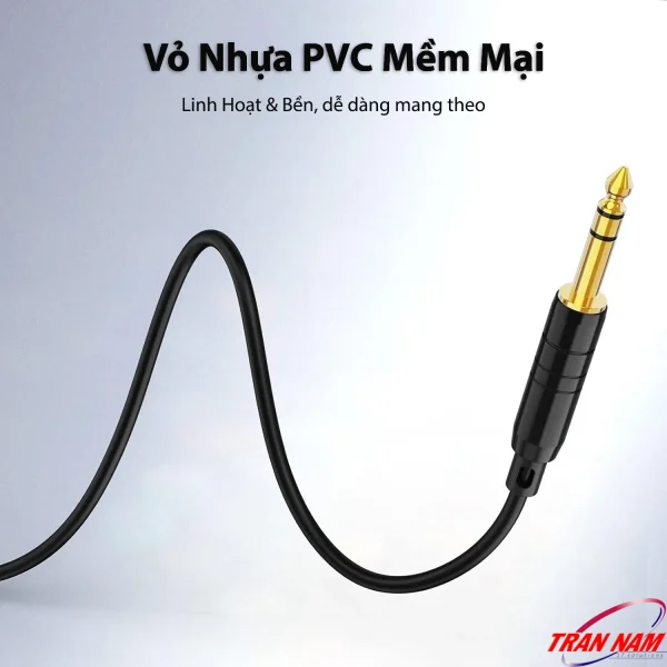 Cáp Audio 3.5mm Jasoz C103 – Jasoz T-C127, T-C130, T-C131, T-C133, T-C135. Vỏ nhựa PVC mềm mại, linh hoạt, bền bỉ, chống rối, dễ cuộn gọn. Dây âm thanh hai đầu 3.5mm mạ vàng 24K, lõi đồng OFC truyền âm thanh stereo rõ nét.