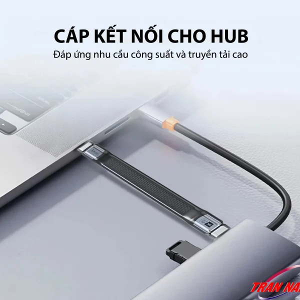 Cáp USB4 Jasoz T-D223 13cm USB-C to USB-C dùng kết nối Hub/Dock, hỗ trợ sạc nhanh PD 240W, truyền dữ liệu 40Gbps
