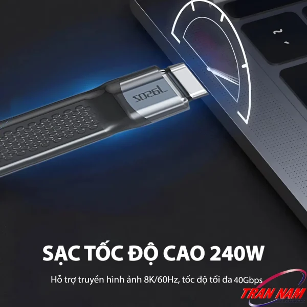 Cáp USB4 Jasoz T-D223 13cm USB-C to USB-C hỗ trợ sạc nhanh PD 240W, truyền dữ liệu tốc độ cao 40Gbps, hình ảnh 8K@60Hz