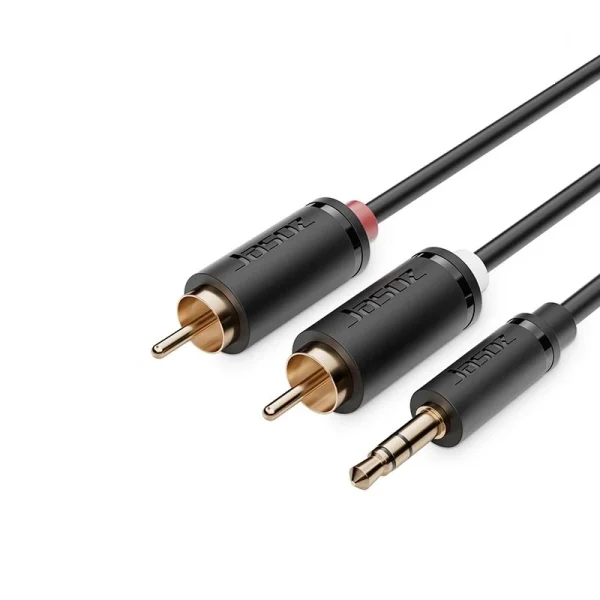Cáp Audio 3.5mm Sang 2 RCA Jasoz C104 – Dây Chuyển Âm Thanh 3.5 Sang Hoa Sen, Dây Đồng Nguyên Chất, Dài 1.5M–20M