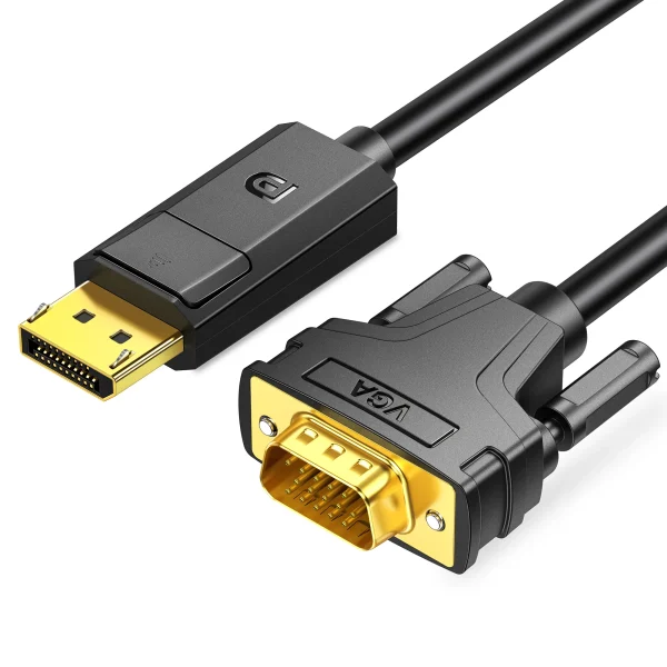 Cáp chuyển Displayport sang VGA Jasoz T-G159 dài 1.8m, chipset CS5202 Taiwan, hỗ trợ Full HD 1080p, đầu cáp mạ vàng 24K, dây 28AWG chống nhiễu, truyền hình ảnh sắc nét ổn định.