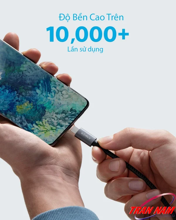 Cáp USB-C sang HDMI Anker A8730 có độ bền vượt trội hơn 10.000 lần cắm rút, dây bện dù chống rối và đầu nhôm cao cấp giúp truyền tín hiệu ổn định, bền bỉ theo thời gian.